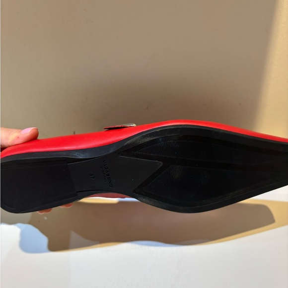 Red Leather Mary Jane Flats - Picture 6 of 6